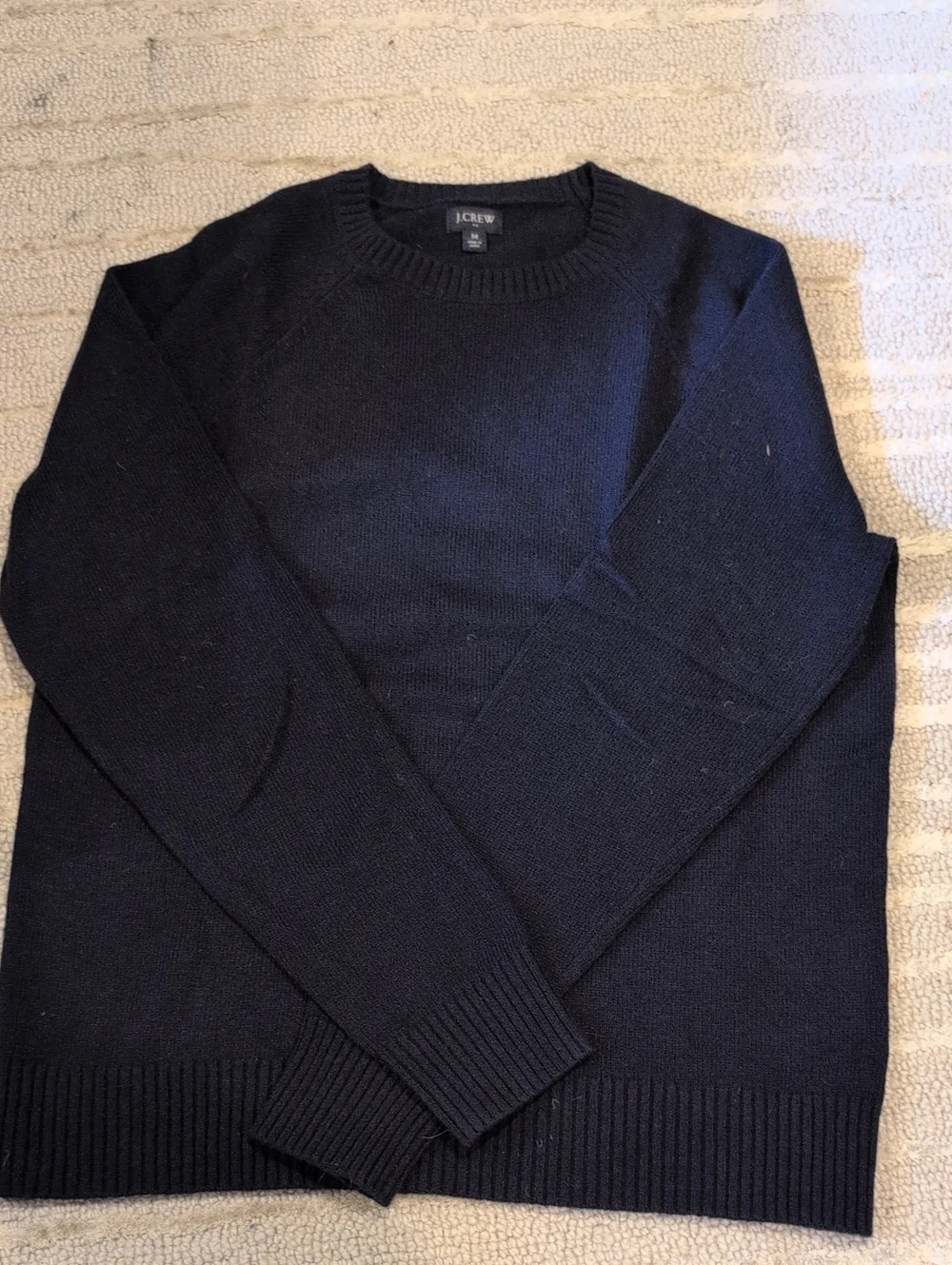 J. Crew Men's Dark Navy Crewneck Wool Sweater